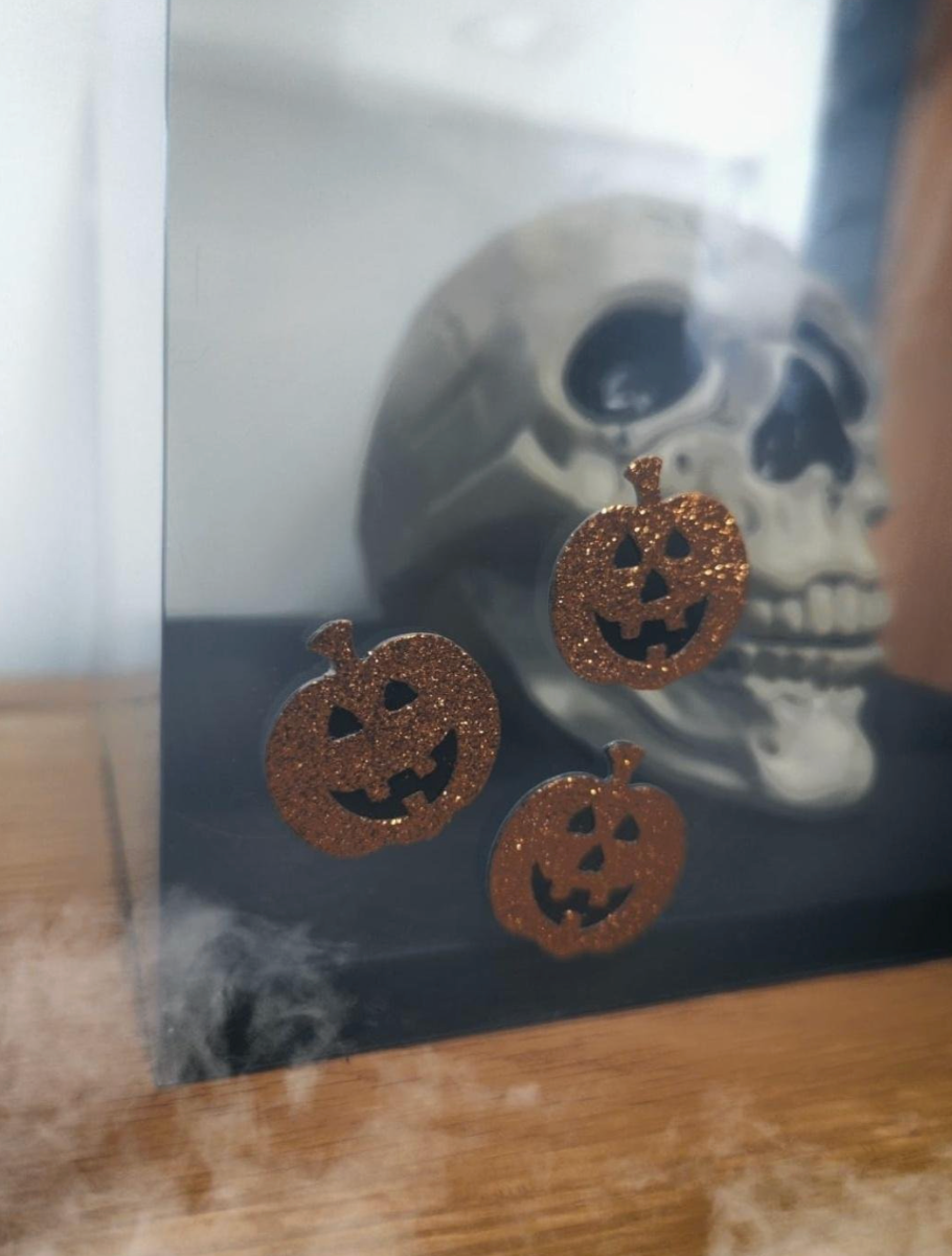 Halloween Pumpkin Glitter Stickers x 10