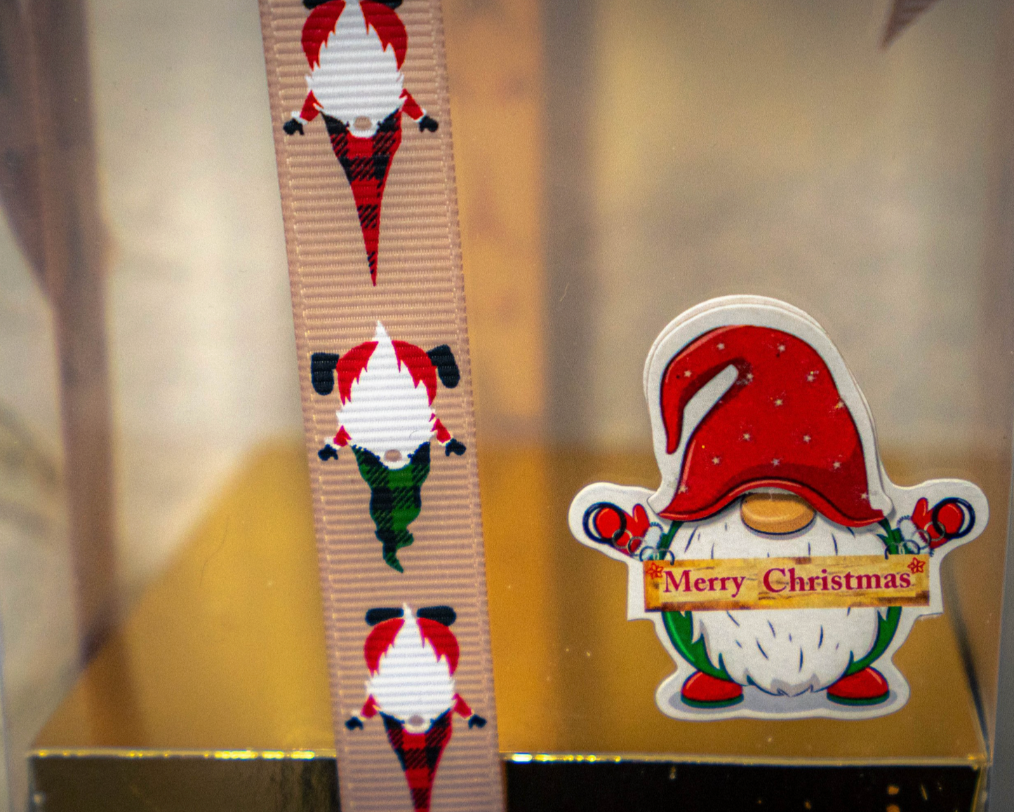 Nordic Santa "Gonk" Christmas Grosgrain Ribbon