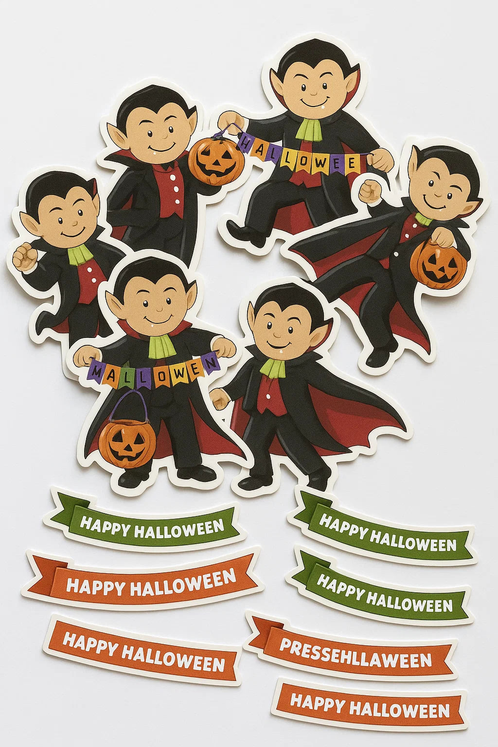 Halloween Vampire Stickers x 12