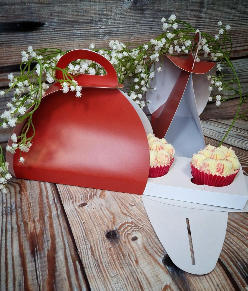 Red Cupcake/Treat Boxes x 5