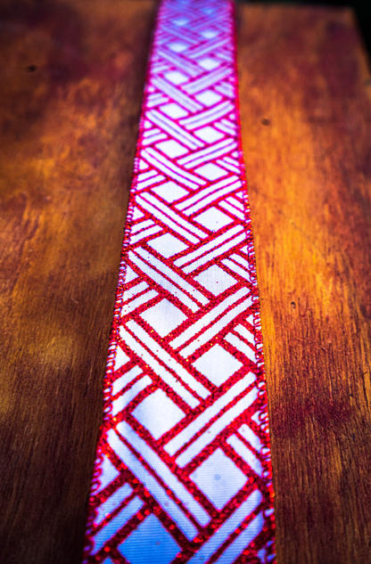 Red and White Wired Ribbon