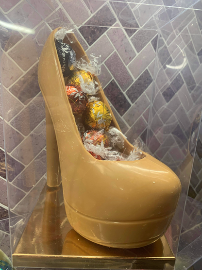 Caked Shoe with Chocolates in Transparent Cake Box