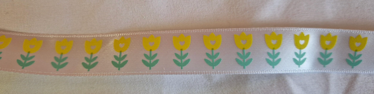 Spring Flowers Easter Satin Ribbon