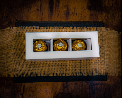 White Window Truffle Box w/ 3 Piece Divider x 5