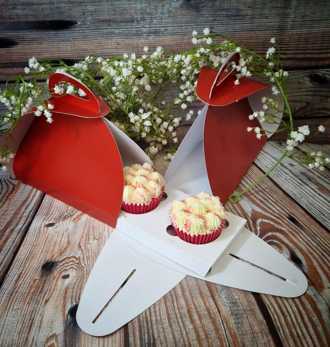 Red Cupcake/Treat Boxes x 5