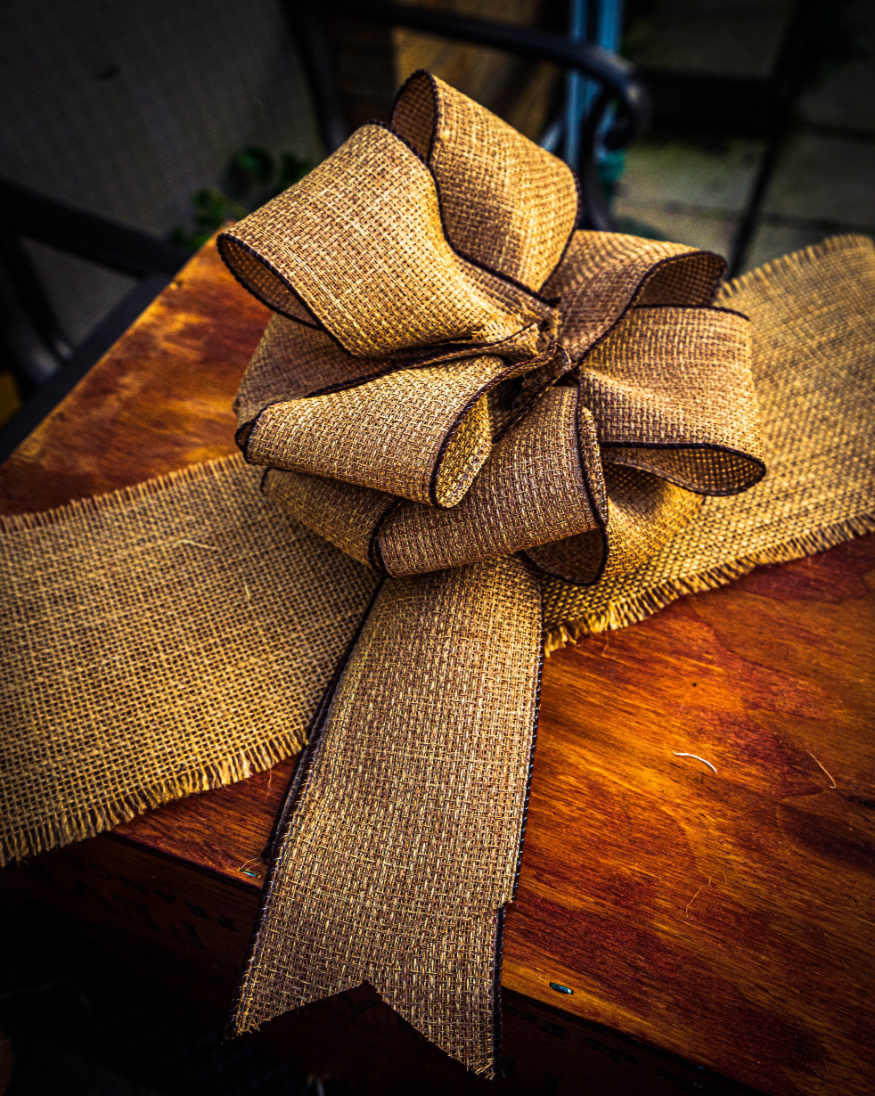 Wide Hessian Ribbon - (Wired)