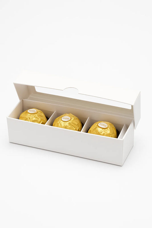 White Window Truffle Box w/ 3 Piece Divider x 5