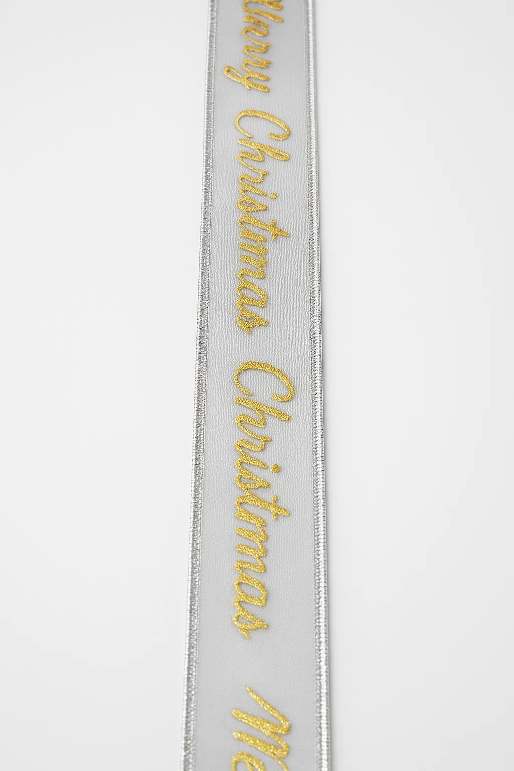 "Merry Christmas" Organza Wired Edge Ribbon