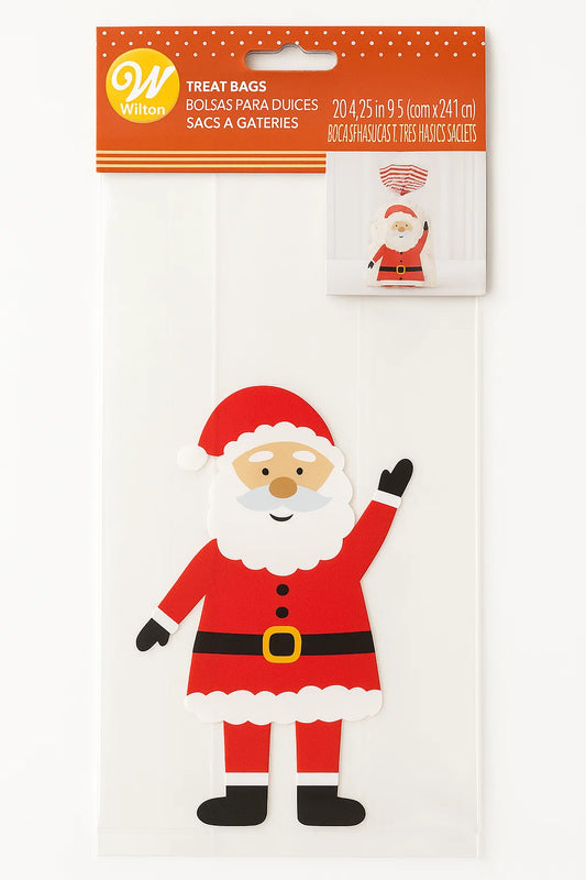 Santa Party Treat Sweet Candy Bags and Ties x 20