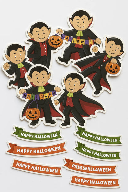 Halloween Vampire Stickers x 12